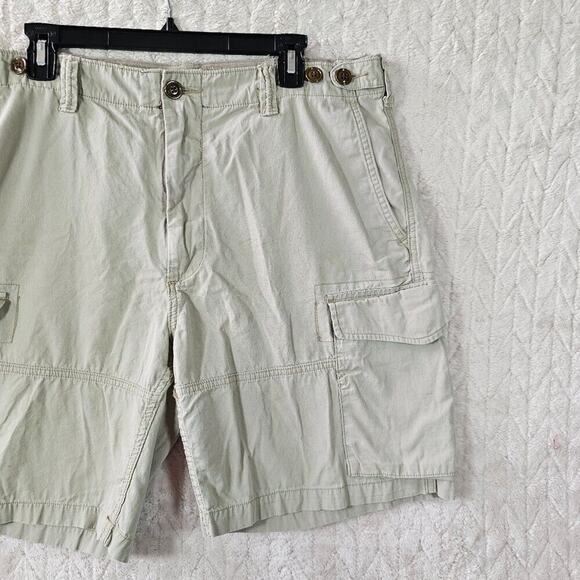 VTG Polo Ralph Lauren Drill Khaki Short 36 Cargo Utility Canvas Y2K Military - Picture 8 of 11